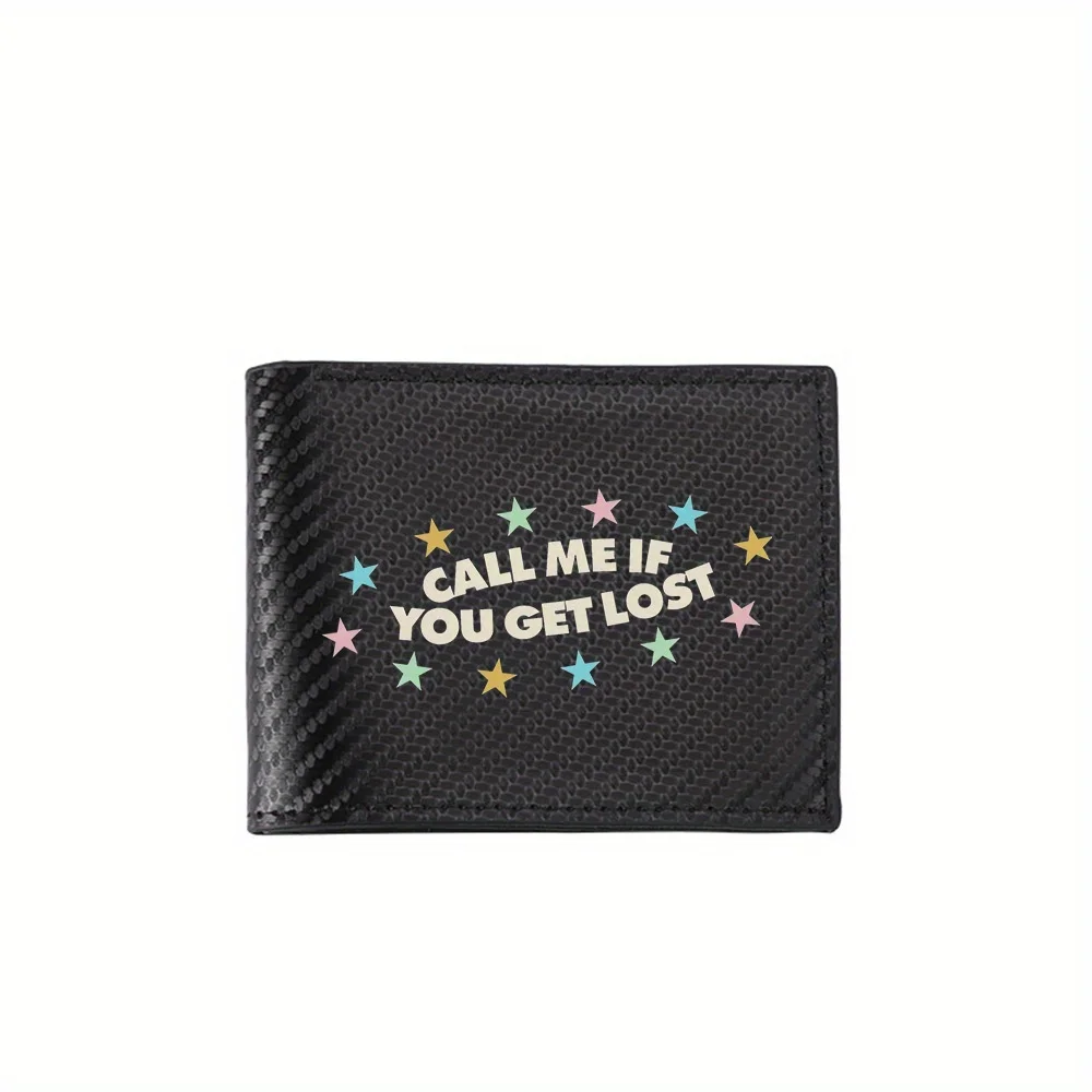 Stars text words lost call Men's Wallets Simple Business Modern Stylish Printing Design Gifts For Father Boyfriend Christmas Lov