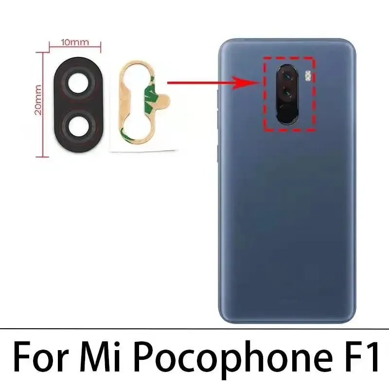 

2 шт./лот, стеклянная крышка объектива задней камеры для Xiaomi Pocophone Poco f1 f2 f3 X2 X3 Pro с клейкой наклейкой, запасная часть