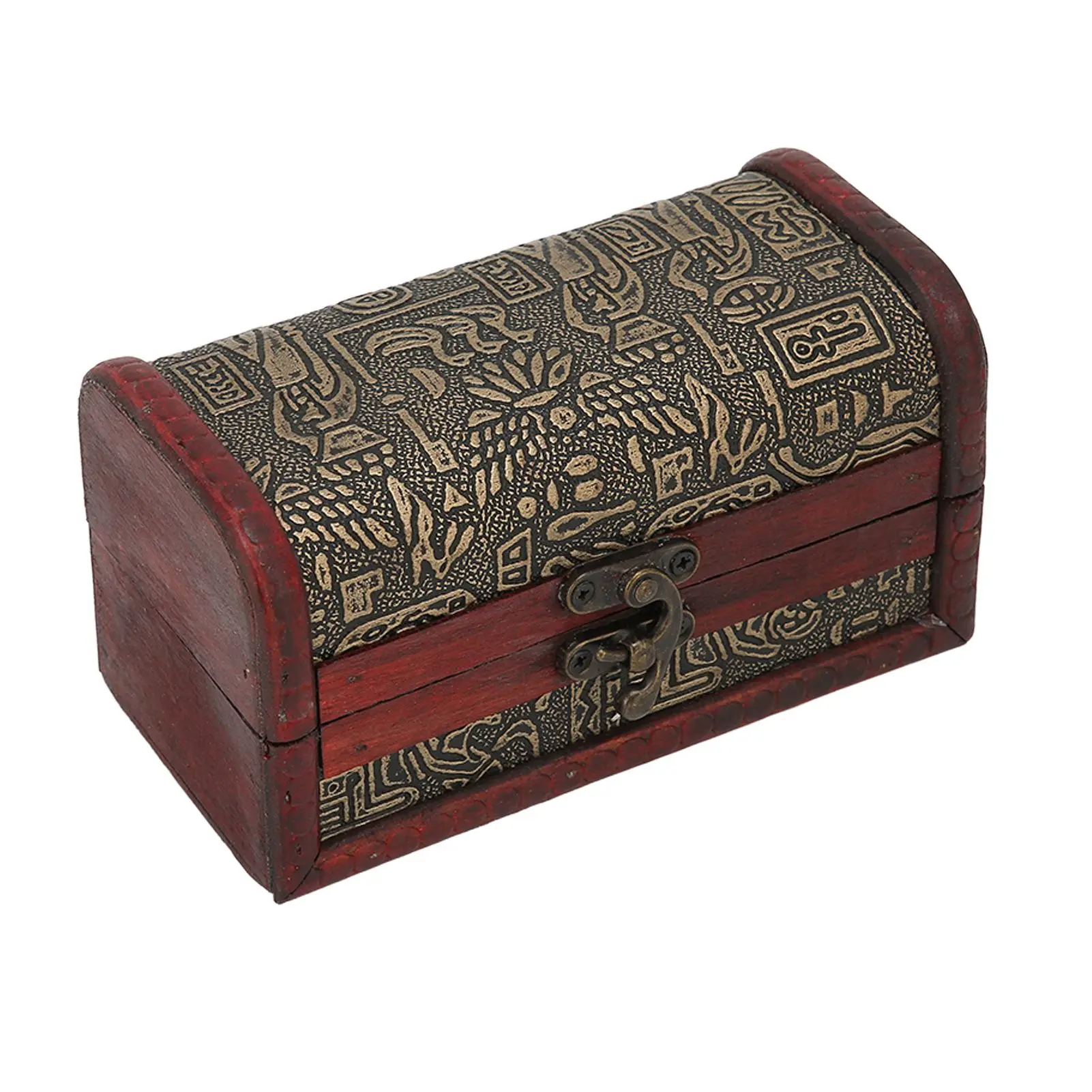 Wooden Treasure Chest Retro Style Small Portable Exquisite Durable Wide Application Vintage Jewelry Box