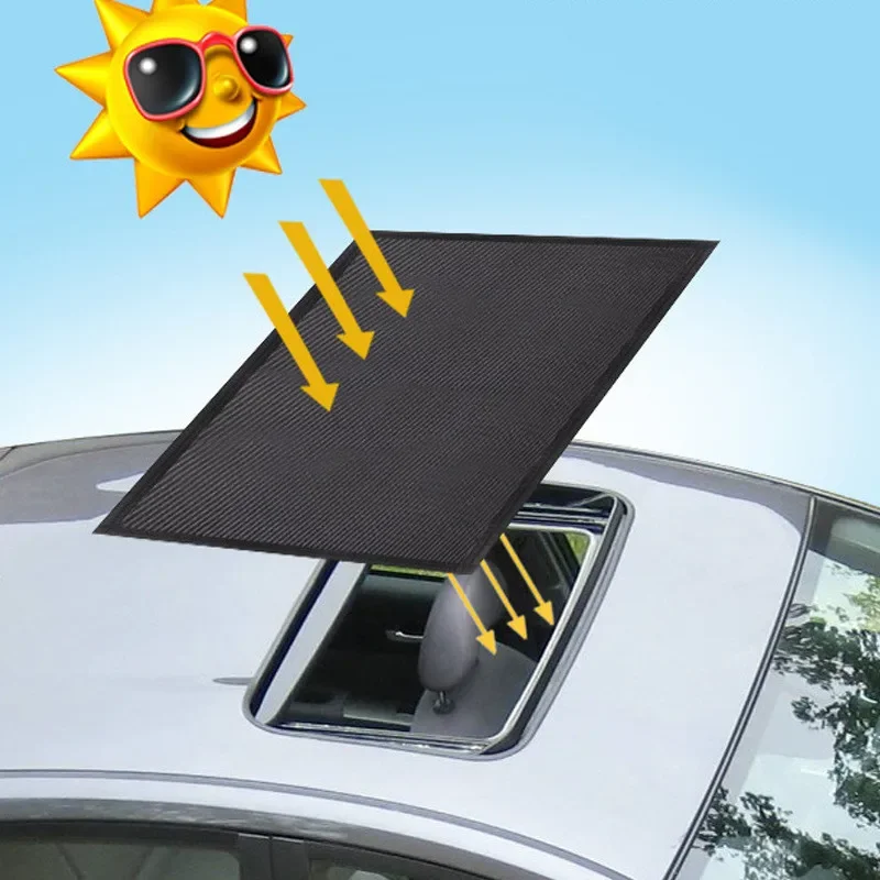 95x55cm Car Mosquito Car Sunroof Sunshade Skylight Blind Shading Net Car Roof Cover Efficient Heat Insulation Shade Screens