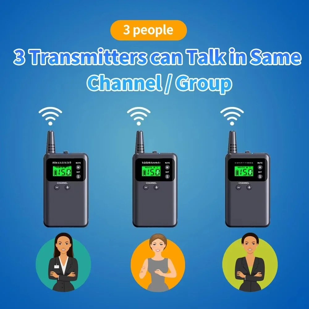 Wireless Tour Audio Guide System 1 Transmitter 25 Receivers 1 Charger with Earphones for Simultaneous Interpretation