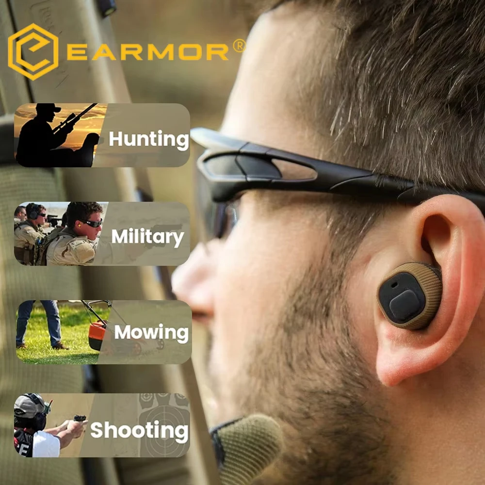 سماعات أذن إلكترونية EARMOR M20 مزودة بضوضاء 22 ديسيبل، أغطية للأذنين للرماية، واقيات السمع الإلكترونية، ملحقات الرماية