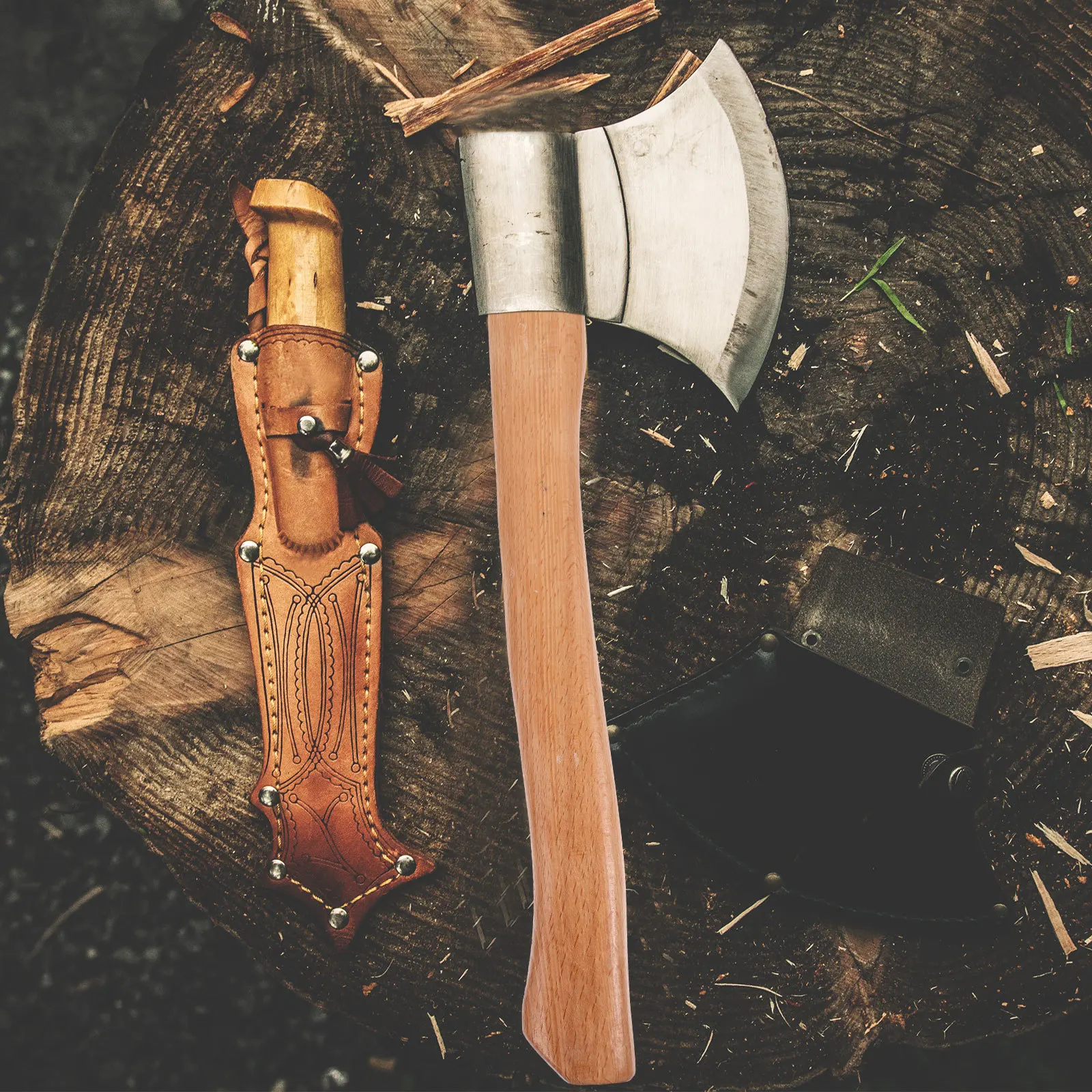 Beech Axe 43cm Hatchet Replacement Durable Wooden Handles Long Axe Handle Replacements Term Use Easy Install Outdoor Tool