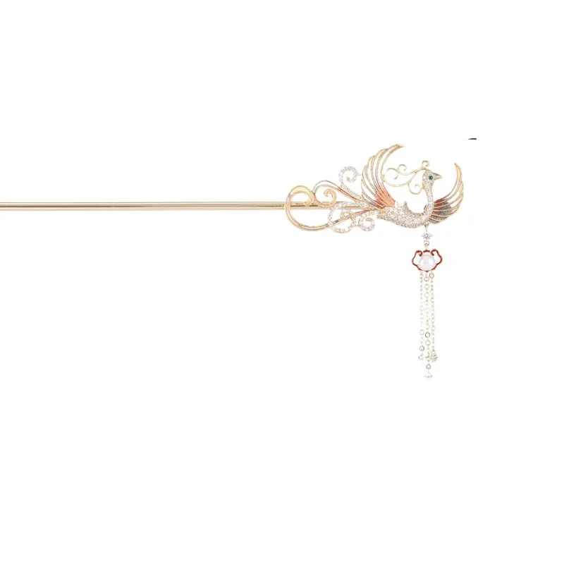 

*New Phoenix Design Simulation Pearl Tassel Hairpin Elegant And Fashionable Style Hairpin