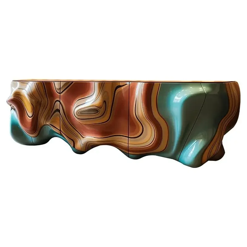 Design art painted TV cabinet Italian postmodern light luxury furniture