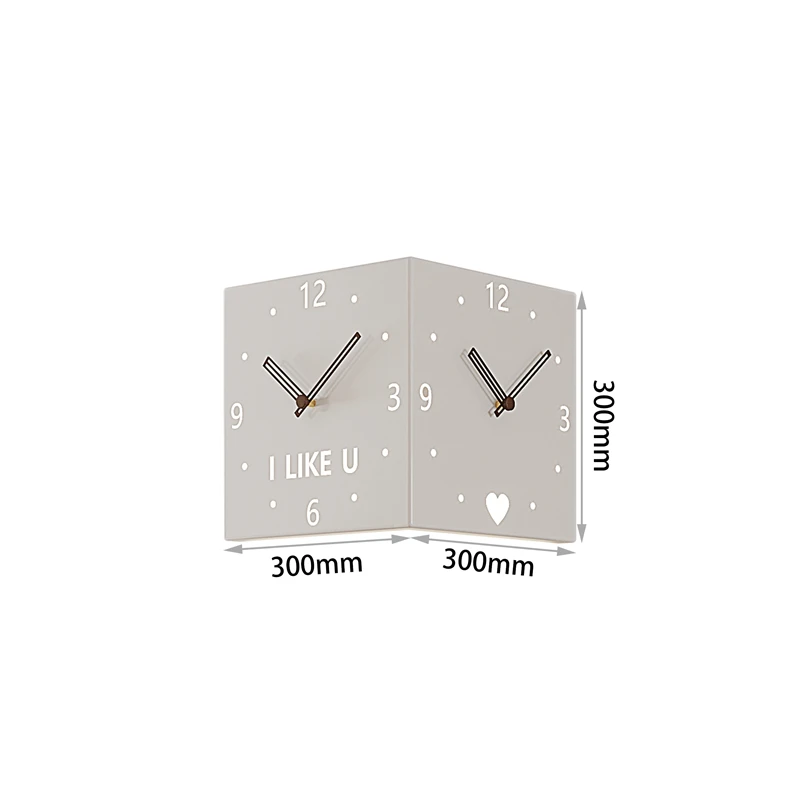 Corner Wall Clock Mute Double sided Wall Clock No Punching Silent Creative Network Red Sun Corner