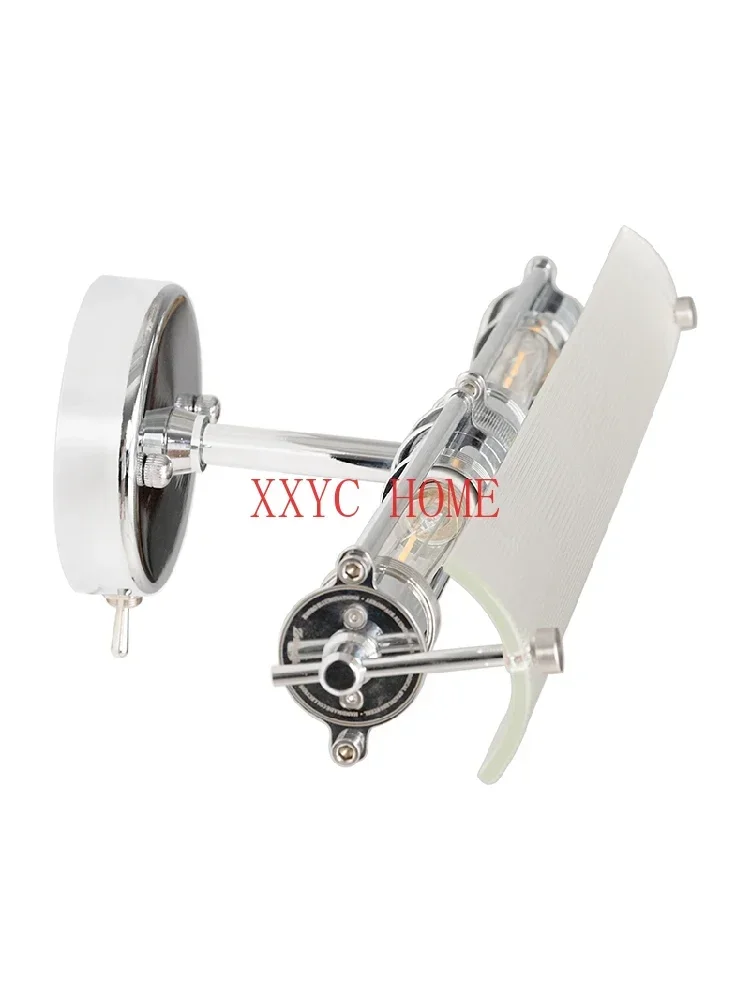 Lámpara de pared de doble cabeza con atmósfera ajustable con pantalla de cristal