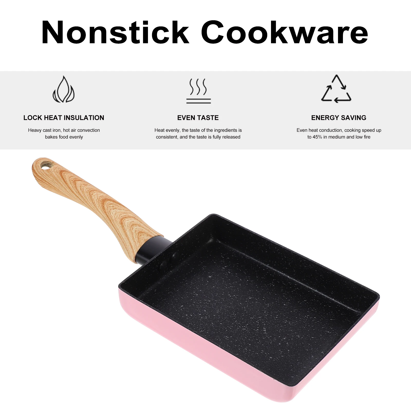 

Aluminum Alloy Nonstick Frying Pan Bakelite H Kitchen Cookware Easy Clean Vegetables Pancake Omelets Potatoes