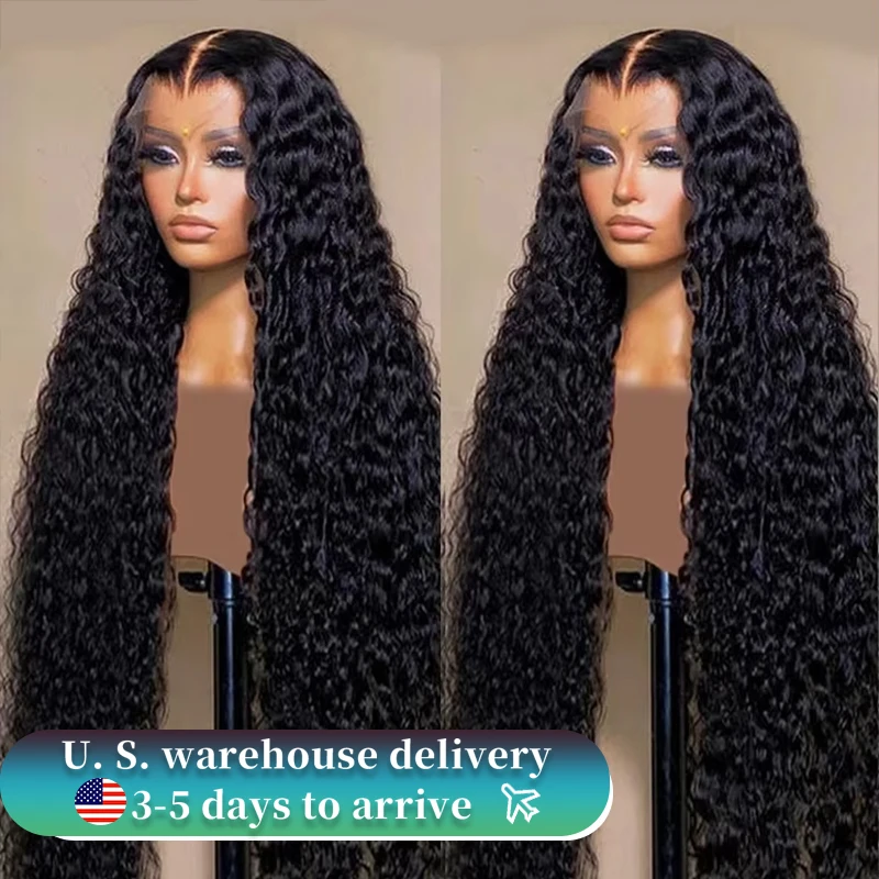 

30 40 42 дюйма 13x6 HD Deep Wave Lace Frontal Wig 13x4 Water Wave Curly Human Hair 13x4 Lace Front Wig Closure Бесклеевые парики Remy
