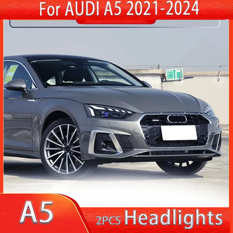 

Для Audi A5 2021 2022 2023 2024, фара в сборе, ow beam, высококачественные светодиодные матричные лазерные фары с высокой конфигурацией, аксессуары