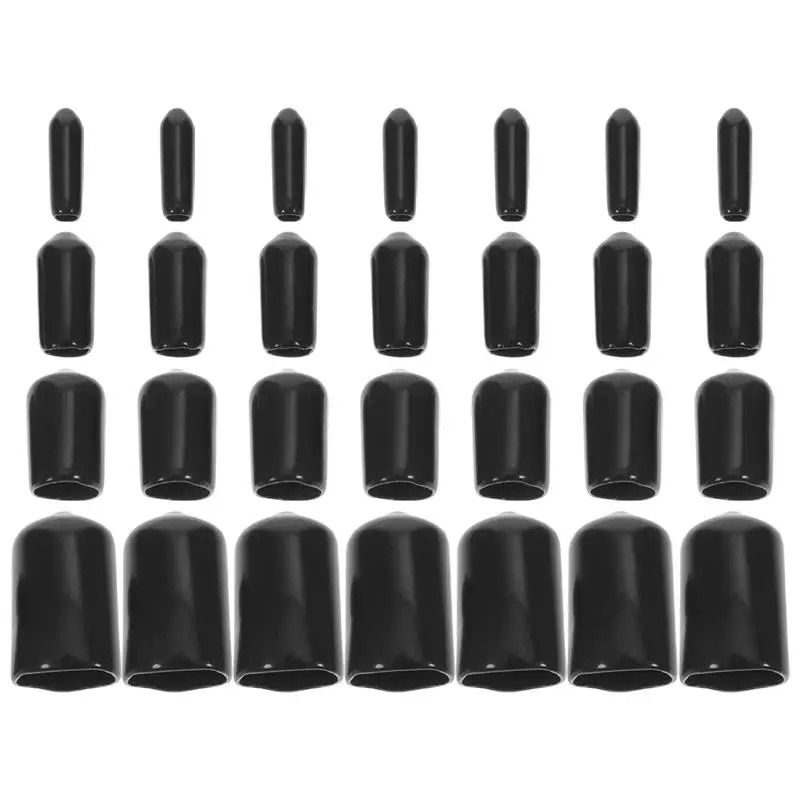 

80pcs Rubber End Cap Flexible Tube Cap Thread Protector Tip Bolt Cover Cap Vacuum Plug Tubing Post Cover