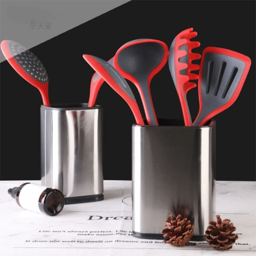 Stainless Steel Kitchen Utensil Holder Anti-slip Higher Bottom Chopstick Drying Racks Versatile Large Capacity