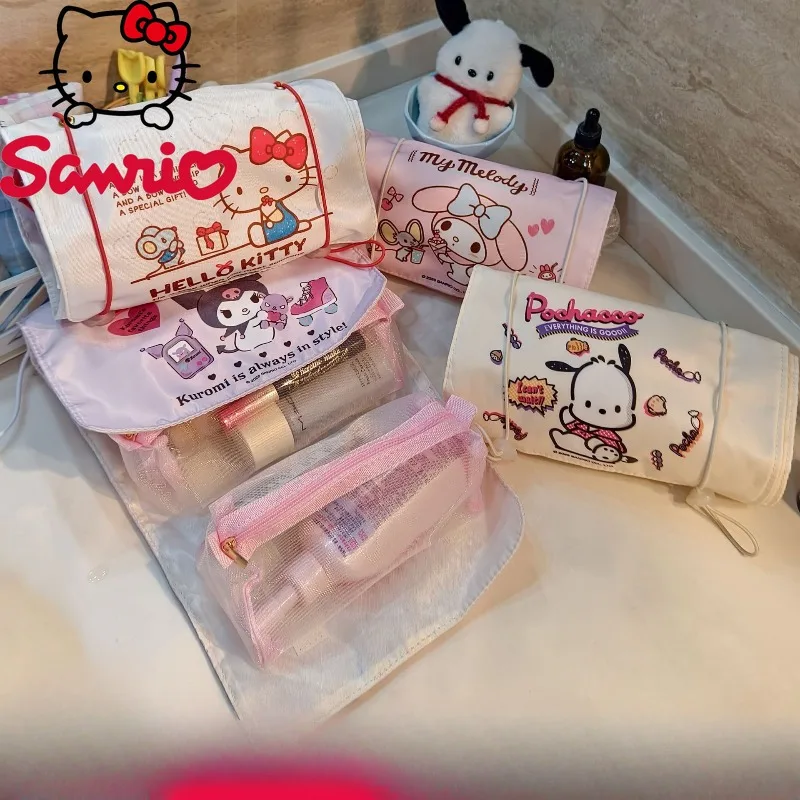 

Sanrio New Women's Makeup Bag Fashionable High Quality Dry Wet Separation Wash Bag Cartoon Lightweight Travel Item Storage Bag