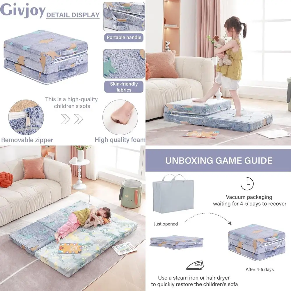 

Toddler Washable Floor Mat with Glow-in-the-Dark, Ideal for Kids, Boys & Girls, Great for Daycare and Sleepovers