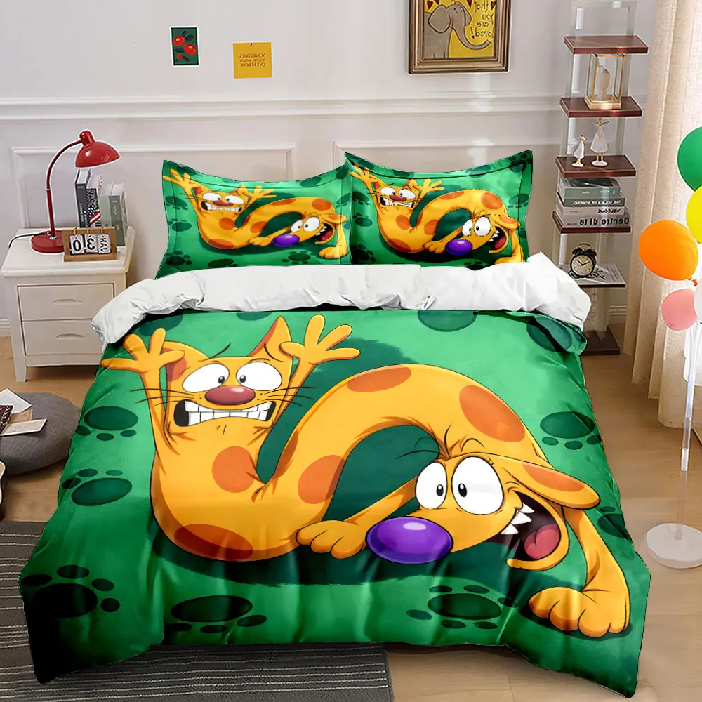 Yellow cat-dog unique shape Printed Duvet Cover Set 1 Duvet Cover+2 Pillowcase Multi Size Bedroom Bedding Decor Luxury gifts