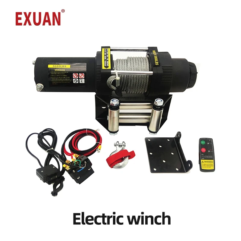 

12V/24V electric winch with remote control 5000 pound electric winch traction winch portable winch Suitable for car trailer rope