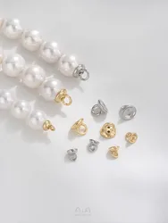 14k cor dourada com furos de rosqueamento, tampas penduradas, anéis fechados, anéis de conexão, faça você mesmo, pulseiras de pérolas, colares, acessórios de fechamento