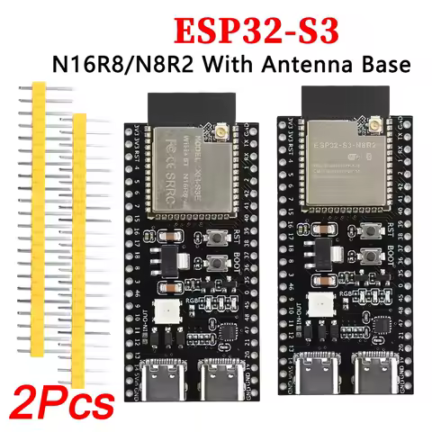 ESP32 S3 WiFi Bluetooth Development Board with ESP32-S3 N16R8/N8R2 Module with Antenna Socket Dual Type-C Development Board