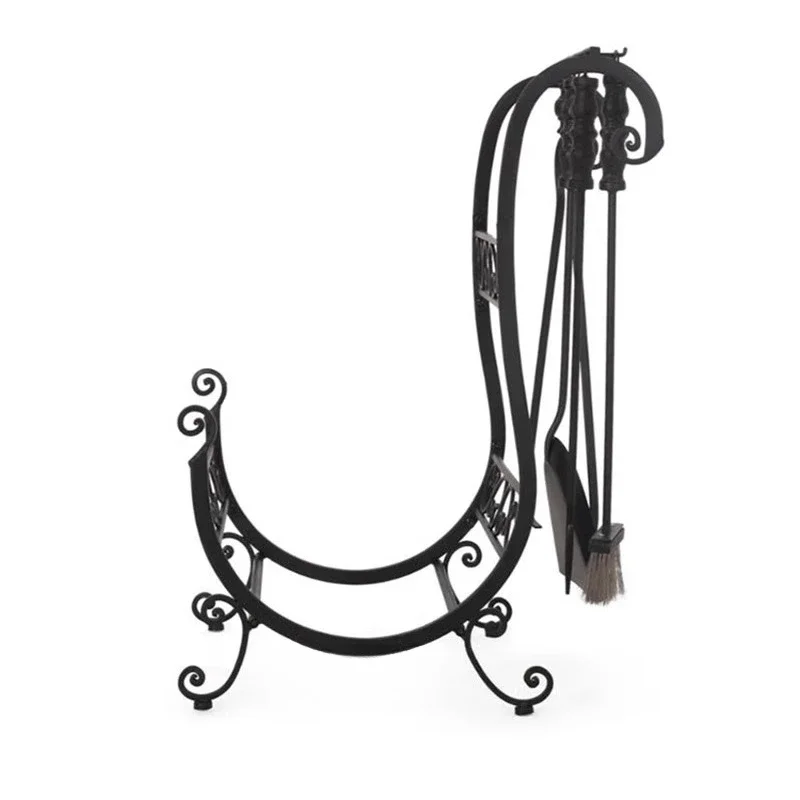 

American rural floor firewood rack firewood storage tool rack, homestay decoration wrought iron firewood display shelf