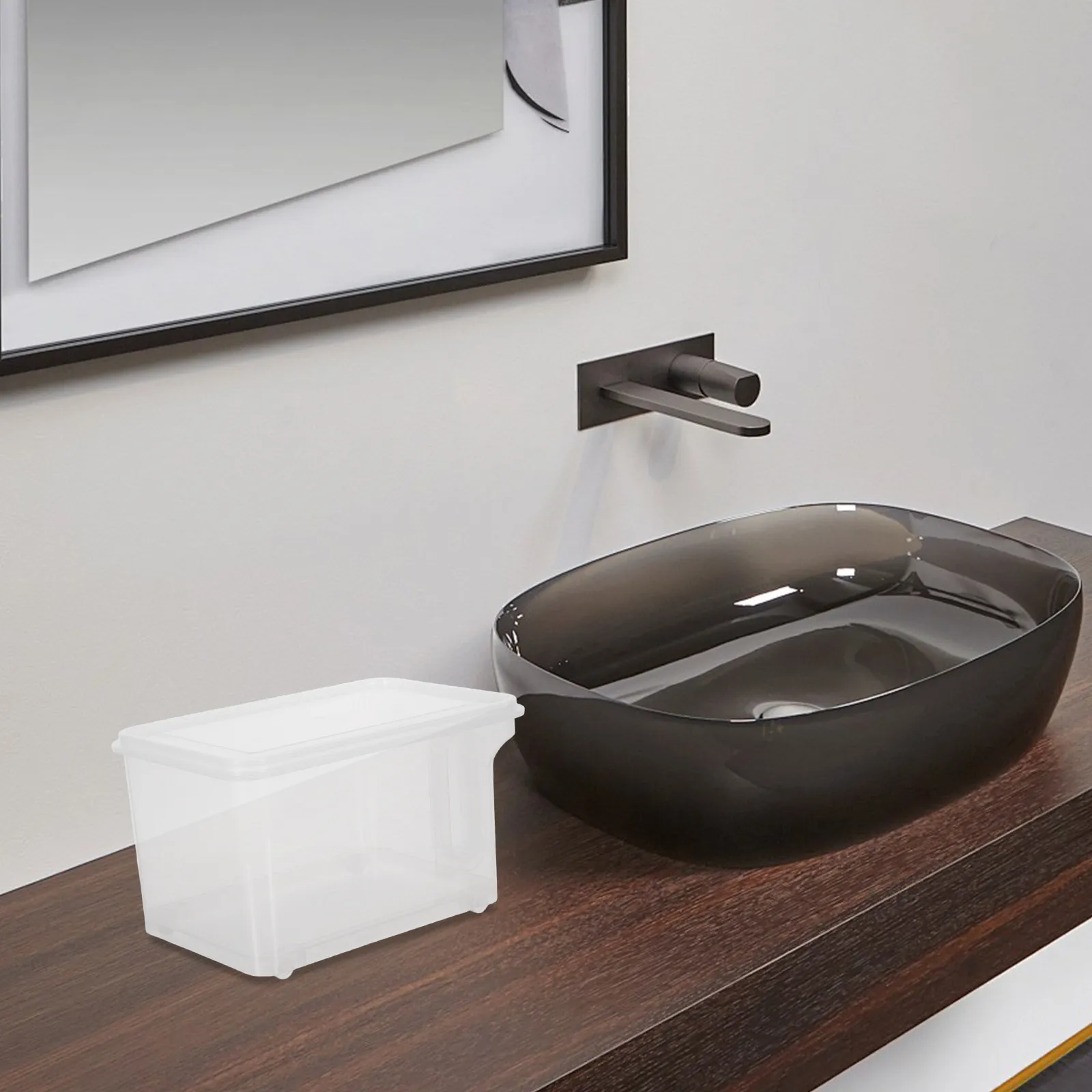 

Контейнер для стирального порошка 10.6x6.9x6.1, пластиковый герметичный органайзер с крышкой для стирального порошка и пищевой соды