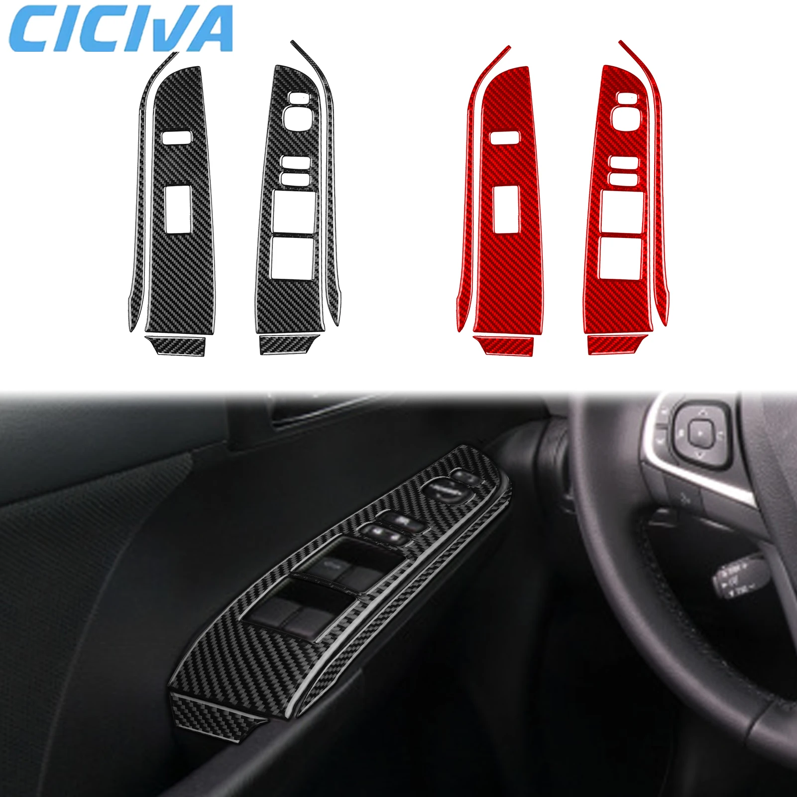 

For Toyota Camry XV50‌ 7th 2012-2014 Carbon Fiber Window Lifting Control Interior Car Accessories Cover Decorative Stickers Trim