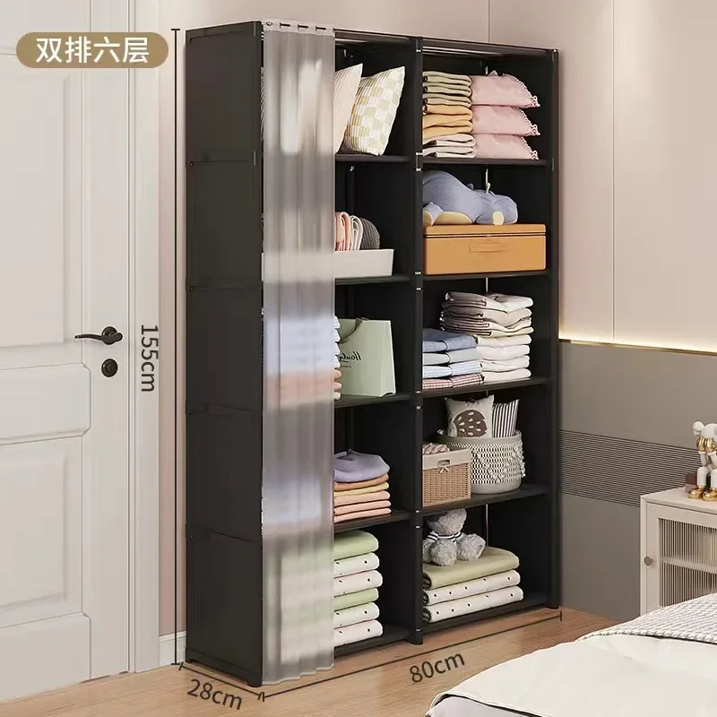 Multi-layer dustproof simple wardrobe balcony household folding storage