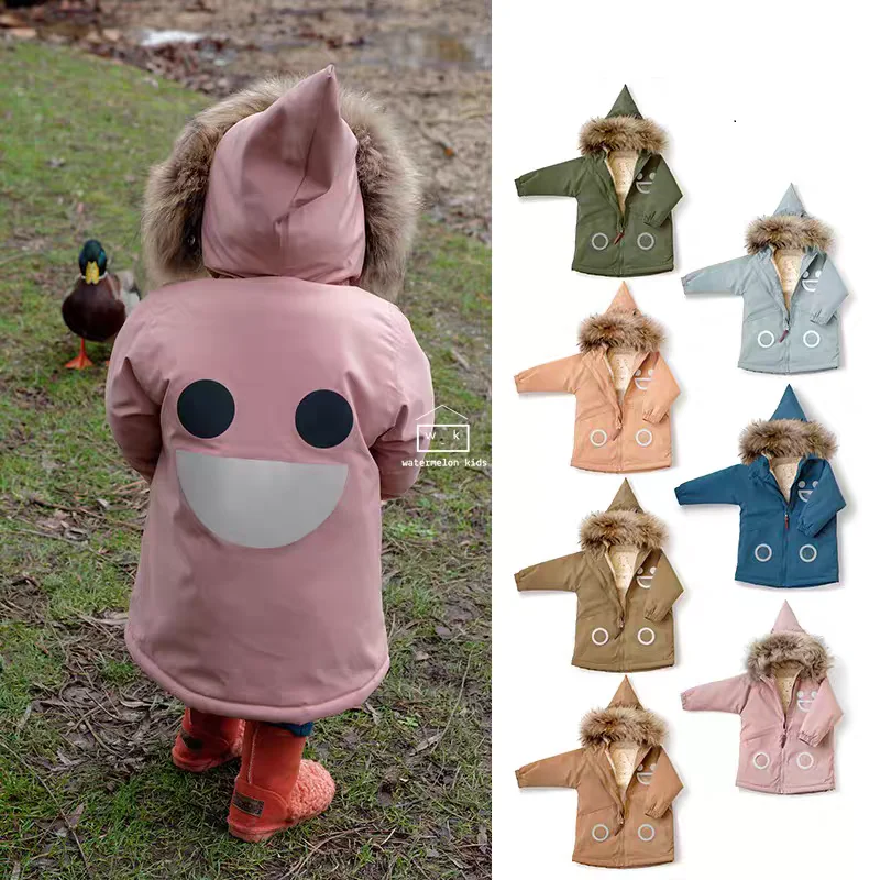 

Children's Jacket 2025 Fall/Winter Cartoon Fashion Thickened Warm Boys' Girls' Parka Cotton Waterproof Windproof Cute Baby Coat