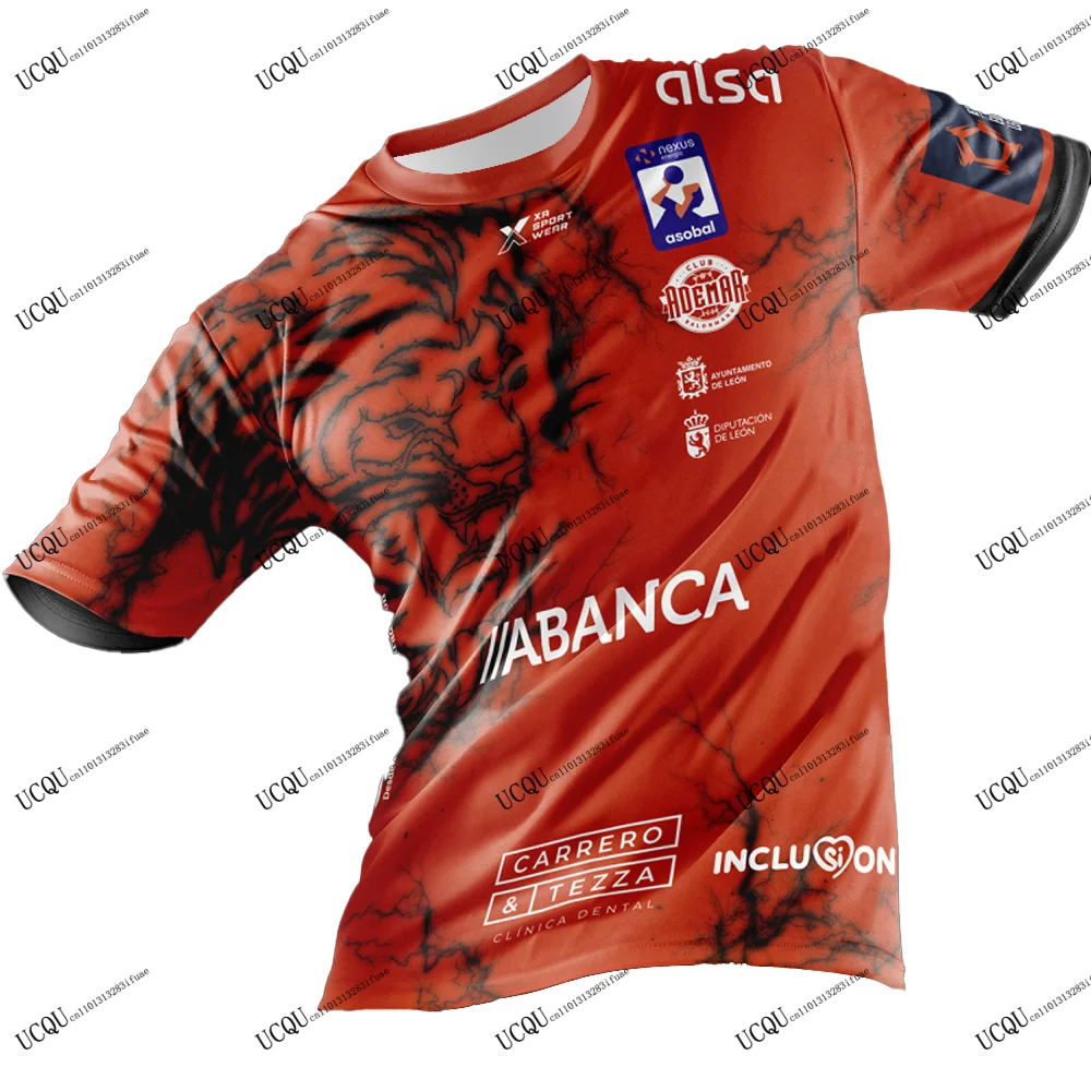 ABANCA Ademar Lyon 2025-26 جديد وصول اسبانيا كرة اليد جيرسي ثلاثية الأبعاد مطبوعة تي شيرت غير رسمي المنزل بعيدا الكبار أطفال للجنسين اليورو كيت