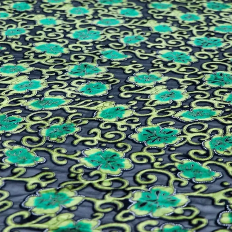 Woven brocade viscose printed flower-patterned drop-molded velvet fabric nightdress dress cheongsam