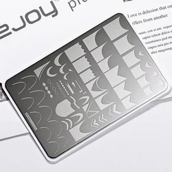 Nail Art Stamping Plate French Line Stripe Design Nail Polish Flower Leaf Printing Stamp Template Tool Plate Manicures Decoratio