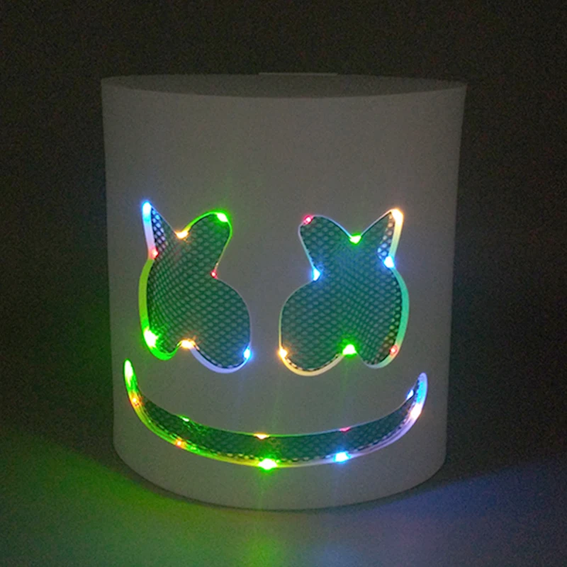 DJ Marshmello Luminous Head Cover, LED Light Up Accessory