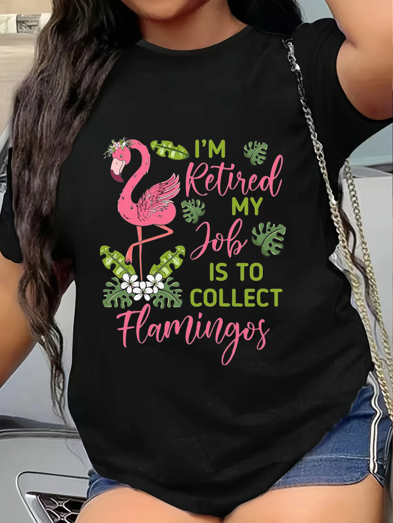 

Flamingo Graphic Printing Summer Autumn Winter Cotton Men's and Women's T-shirts Short Sleeves Luxury Outdoor Sports Brand