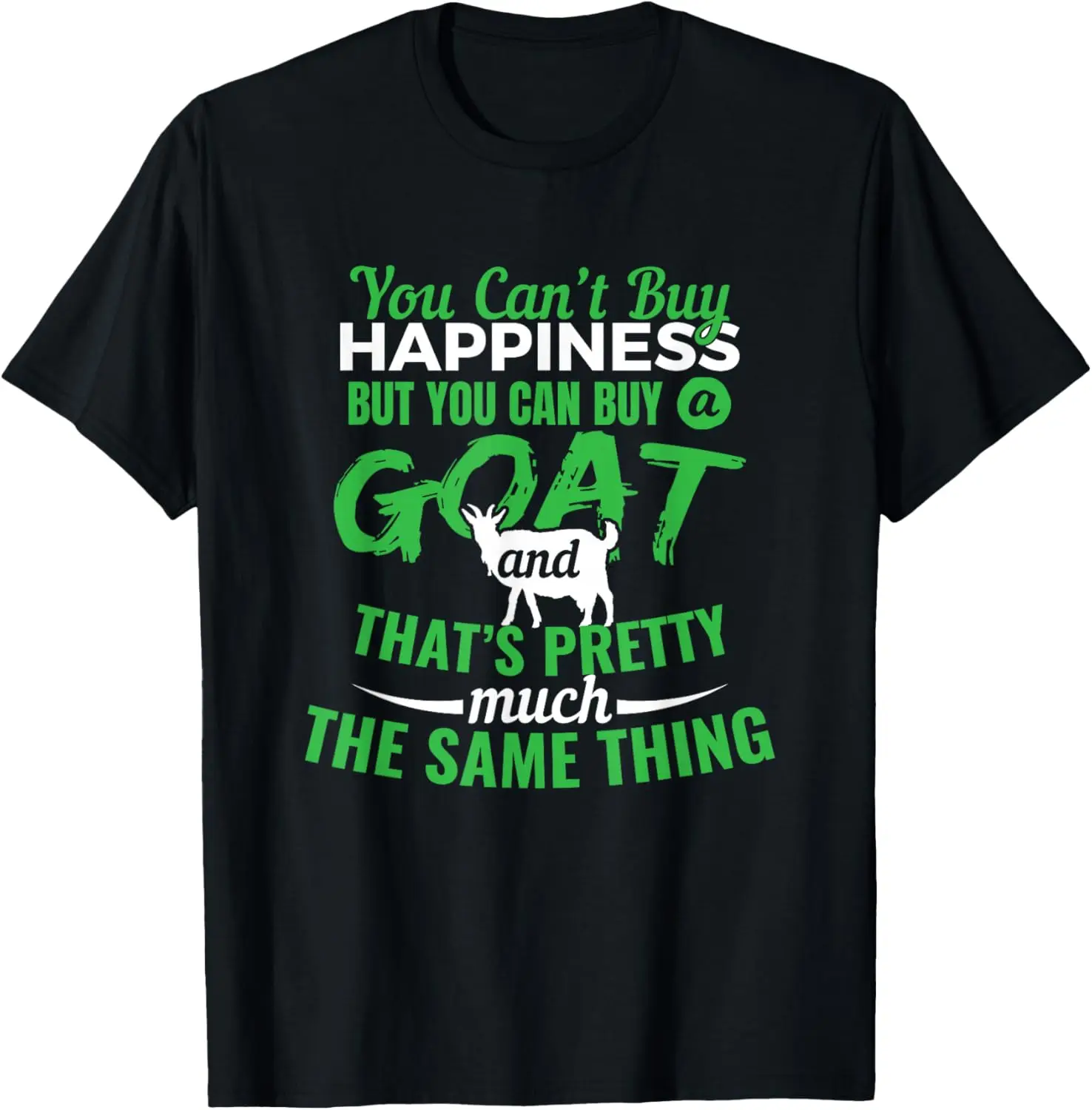 Amante de la cabra No puedes comprar la felicidad pero puedes comprar una camiseta de cabra Camiseta gráfica de algodón informal para hombres