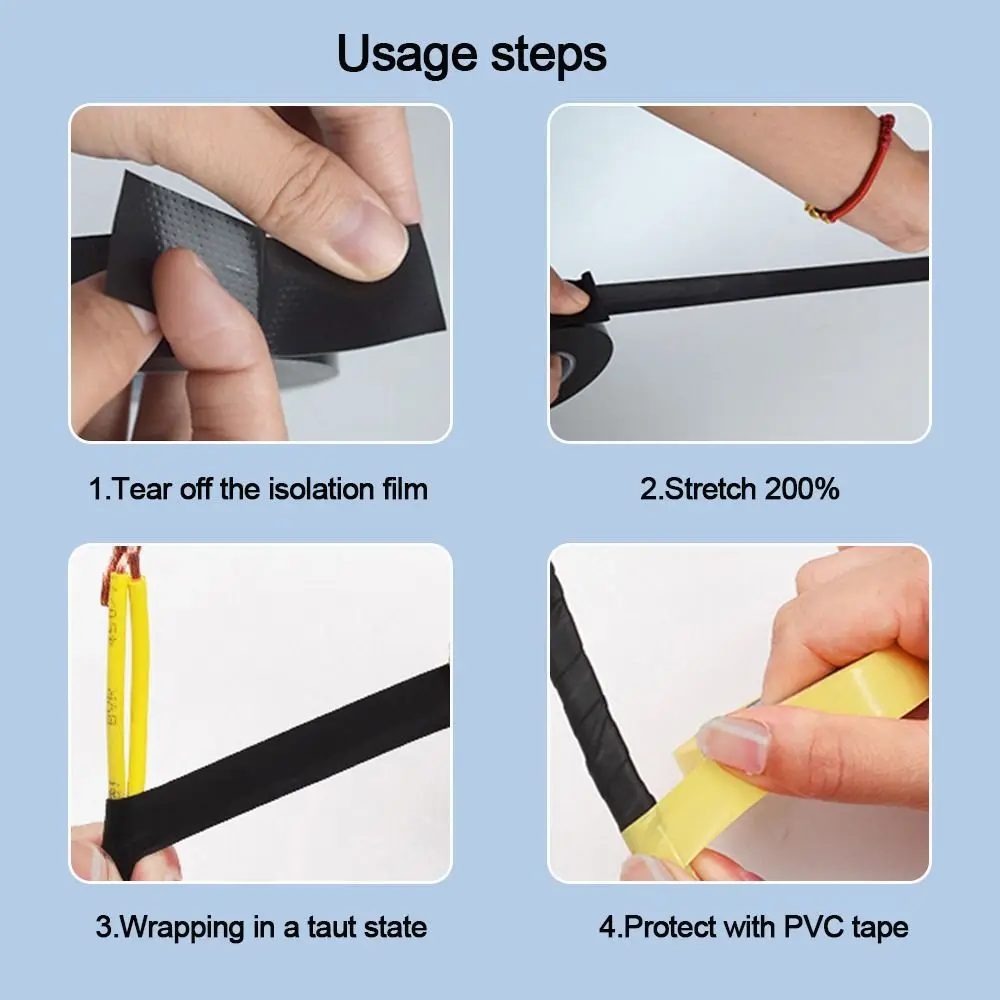 Self-bonding Rubber Tape PVC Waterproof Tape Rubber Insulated Adhesive Tape