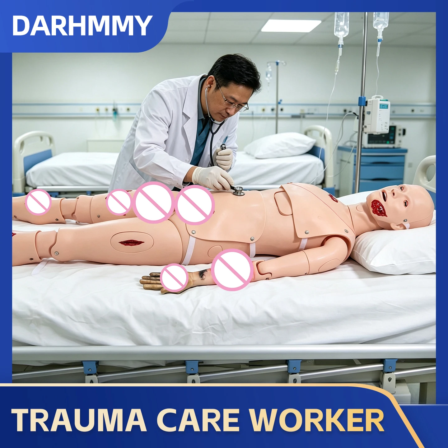 DARHMMY MultiFunctional Trauma Care Manikin Nursing Training Manikin Model Patient Care Simulator Medical Nurse Training Dummy