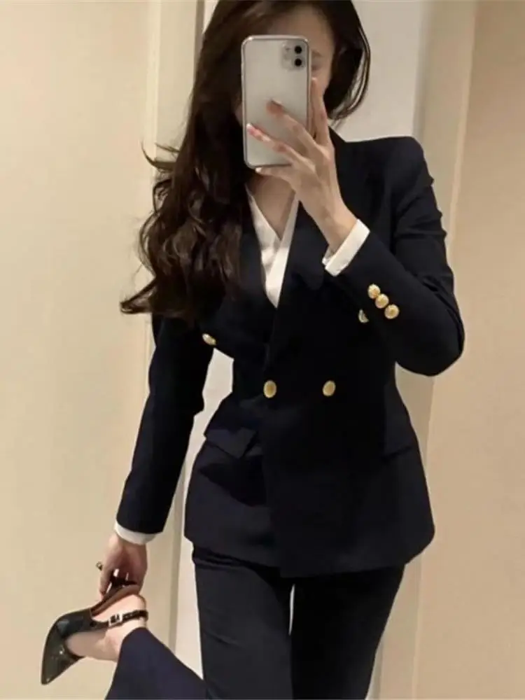 High-End Career Women's Suit Jacket Formal Interview Workwear Business Style Short Sleeve Double-Breasted Coat