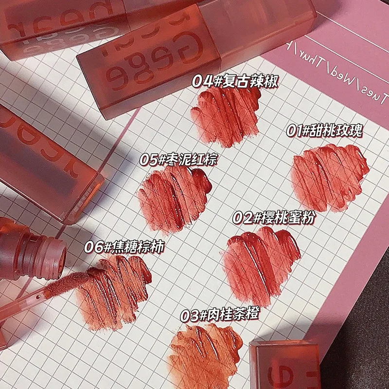 Velvet Matte Lip Gloss Gege Bear Long Lasting No Smudge for Student Affordable Fall Winter Chinese Cosmetic