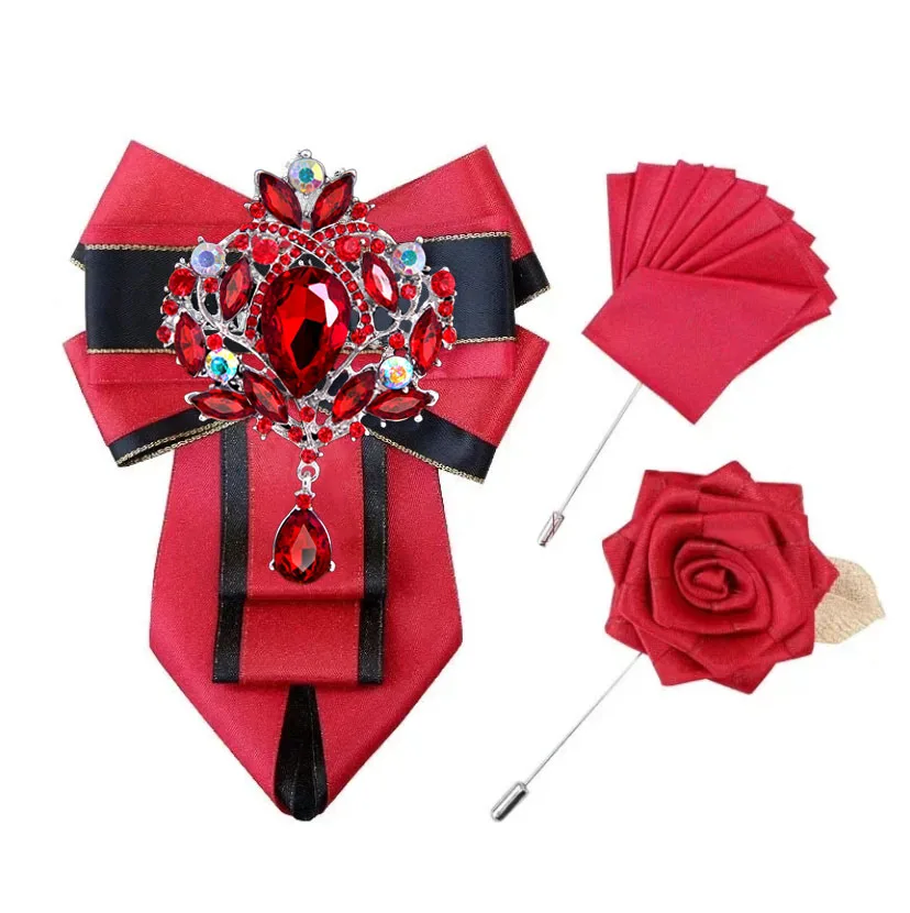 

Наборы брошей-бабочек ручной работы, ювелирные украшения, подарки для мужчин, британский деловой стиль, роскошные стразы, цветы на воротник, мужские свадебные аксессуары