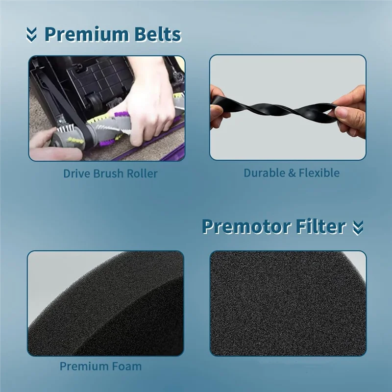 

RMWIN-Brush Filters Accessories Kit For Bissell Cleanview Swivel Pet Crosswave 2252 2253 2254 2258 2486 2488 2489