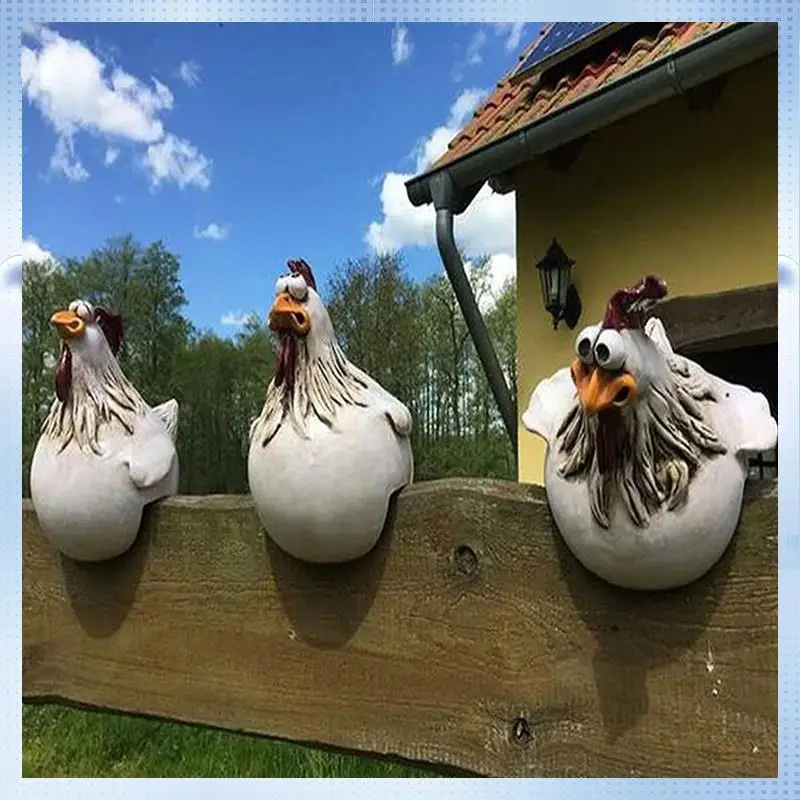 

AD-забавные статуи цыплят на ферме, смоляный забор, цыплята, декор, уличная статуя настоящего животного