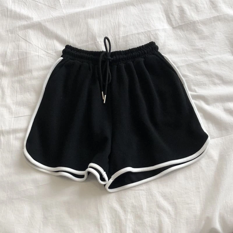 Women Striped Casual Shorts Korean Harajuku Loose All Match Sports Shorts Summer Fashion Simple Yoga Thin Mini Shorts Female image 6