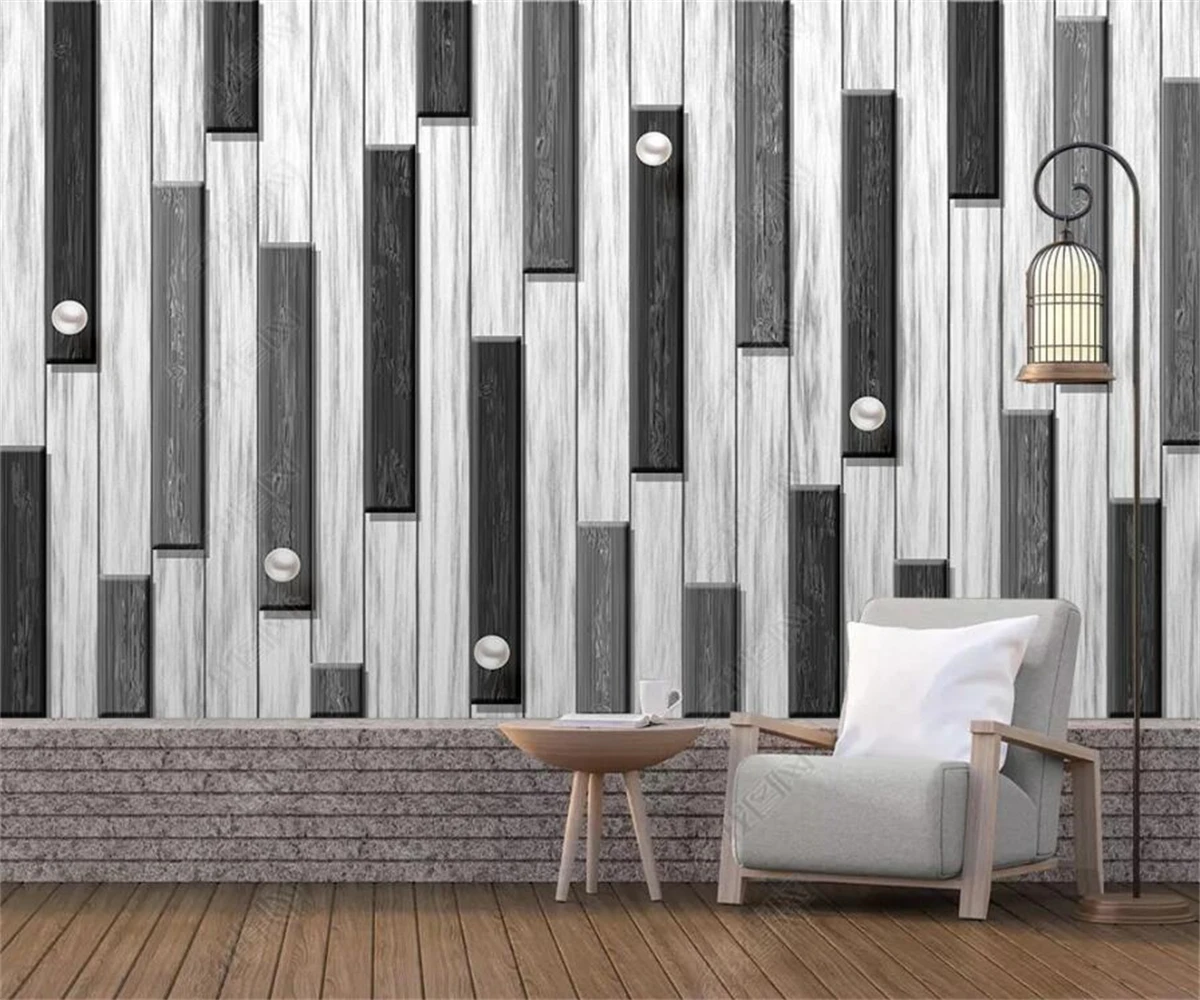 

beibehang Customized black and white modern three-dimensional abstract wood grain home decoration workwear background wallpaper