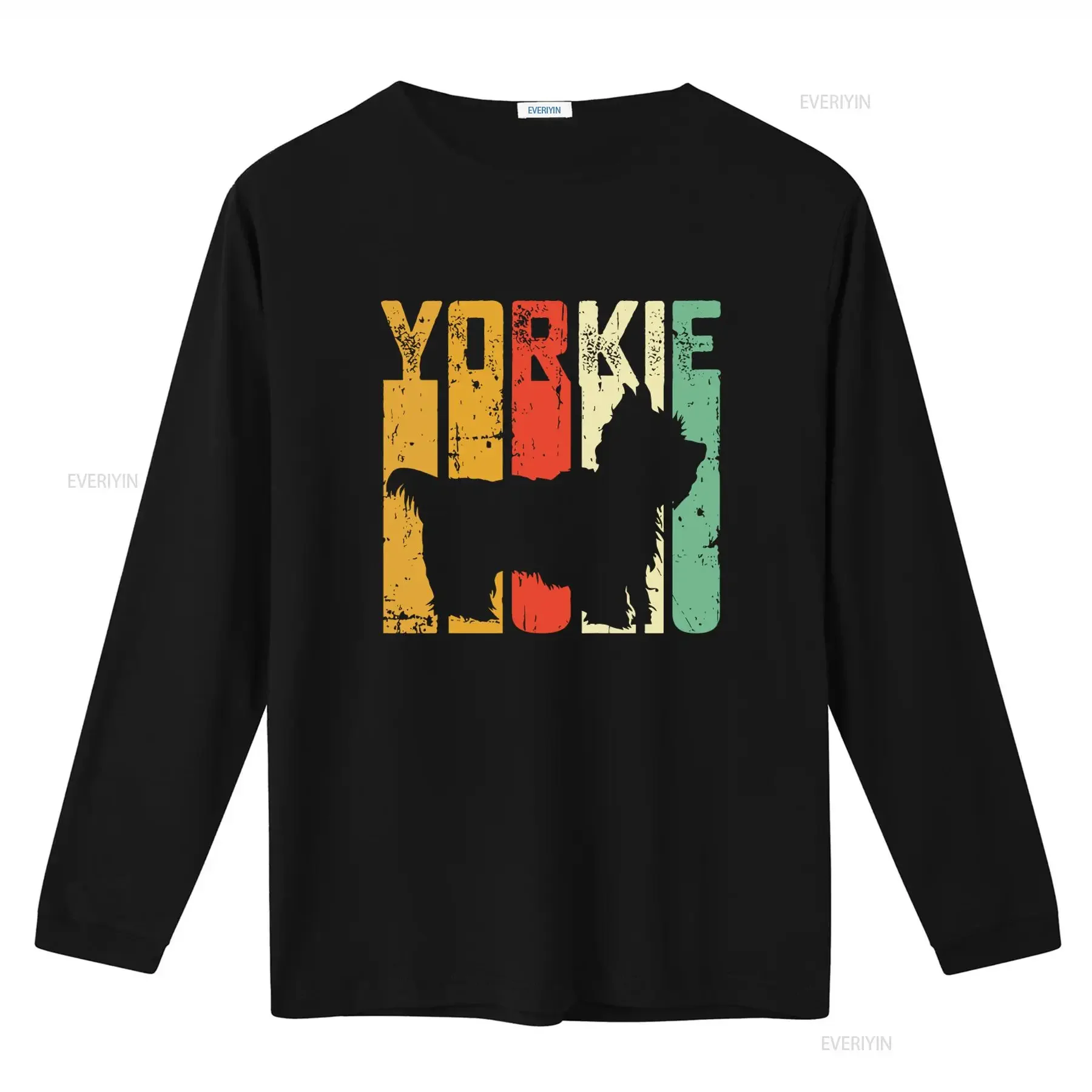 Yorkie Mom T Shirt Yorkshire Terrier Dog Silhouette Print Pet Owner  vintage Washed Top For Everyday Wear streetwear Casual