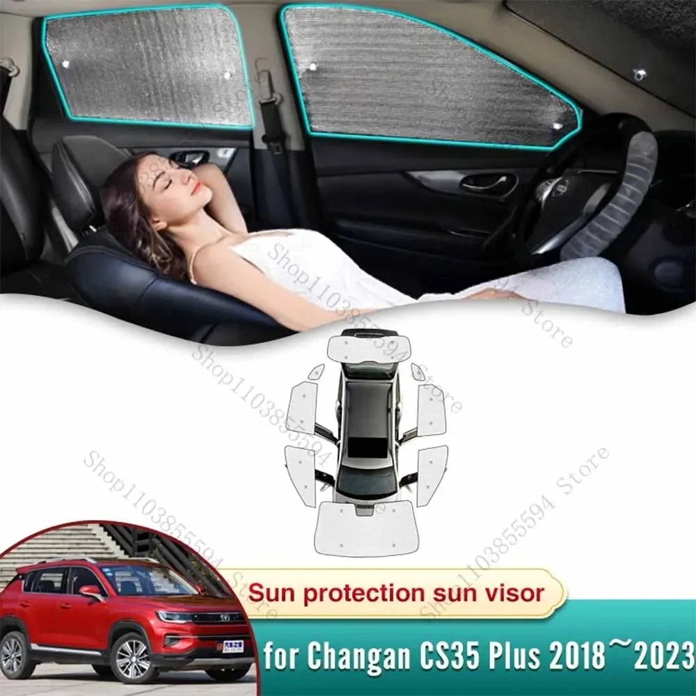 

Full Coverage Car Sun Shade for Changan CS35 Plus 2018~2023 2019 2022 Sunshade Windshield Side Window Privacy Shading Protector