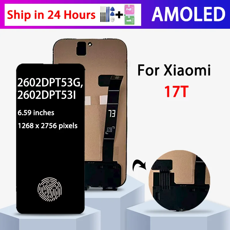 6.59”AMOLED 120Hz For Xiaomi Mi 17T LCD Display Touch Digitizer Assembly 2602DPT53G, 2602DPT53I Display Replacement