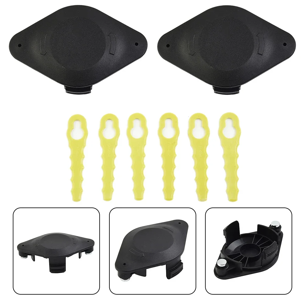 2pcs Trimmer Knives With Double Blades For Karcher 2.444-022.0 Trimmer For LTR Battery For 18/36V + 6pcs Blades + 3 Metal Fixing