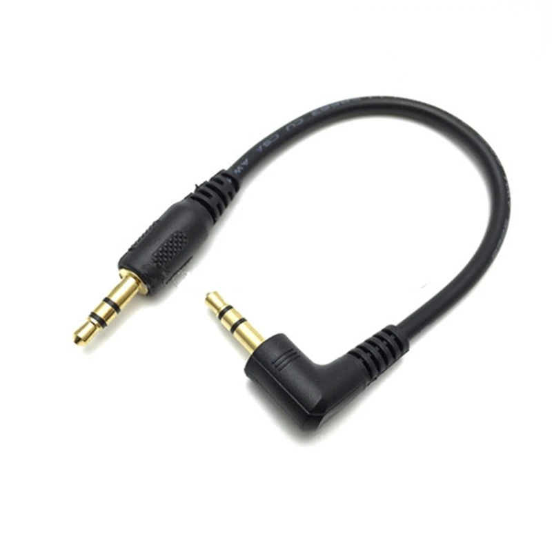 Ultra kurz 3,5mm Aux Kabel 15cm Stecker-stecker Vergoldet 90 Grad Winkel Audio Kabel für MP3 auto telefon Lautsprecher