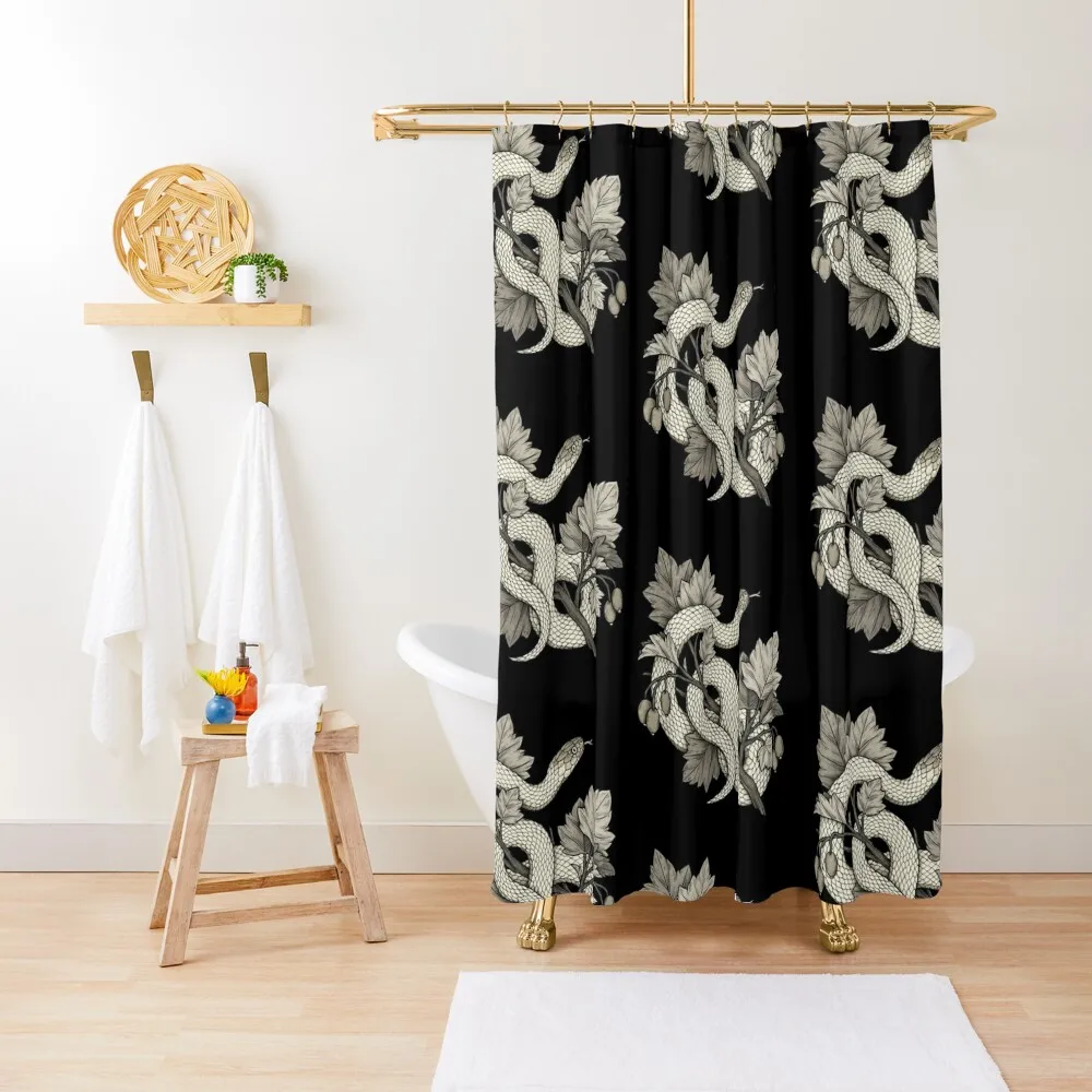 

Curious snake on a branch Shower Curtain For The Bathroom Cover Bathroom Deco Bathroom Accessories Curtain