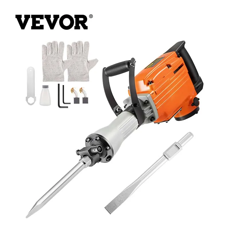 

VEVOR Electric Demolition Hammer Concrete Breaker 1500 W Electric Jack Hammer Breaker Drill with 360° Rotary Ergonomic Handle