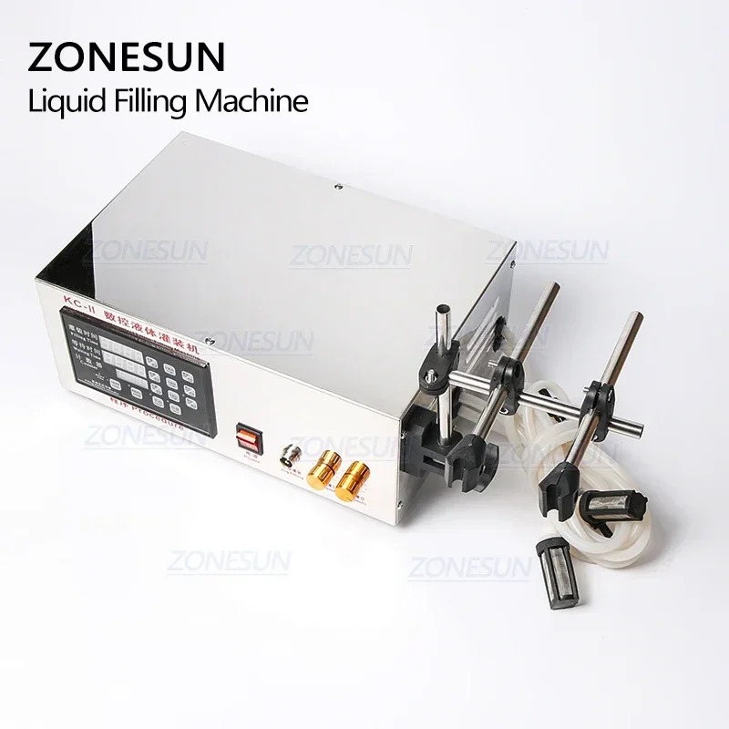 ZONESUN – micro-ordinateur automatique à Double tête, Machine de remplissage de liquide d'eau pour médicaments, alcool, peroxyde d'hydrogène, résistance à la chaleur